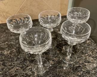 Lot 1331 5 Crystal Stemware Sherbet Glasses