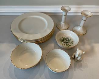 Lot 1127 Lenox Porcelain Plates Elephant Candlesticks Bowls