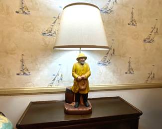 Lot 1062 Ceramic Fisherman Captain Seaman Table Lamp