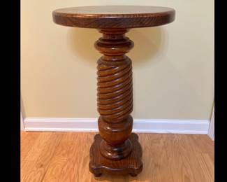 Lot 1007 Carved Pedestal Plant Stand AS IS