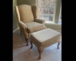 Lot 1015 Rowe Wingback Upholstered Chair Ottoman