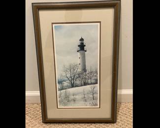 Lot 1204 David Knowlton Signed Print Lighthouse Wall Art