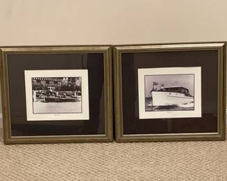 Lot 1208 Pair of Framed ChrisCraft Nautical Photos Beach Wall Art