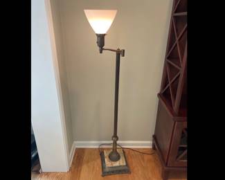 Lot 1004 Vintage Brass Metal Onyx Floor Lamp