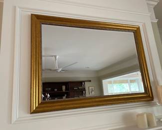 Lot 1137 42 x 30h Gold Framed Wall Mirror Beveled