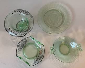 Lot 1145 Vintage Uranium Depression Glass