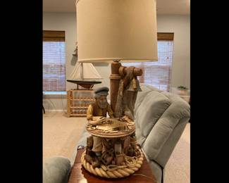 Lot 1284 Large Sea Captain Table Lamp Nautical Beach Decor