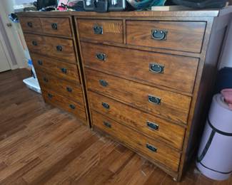 Stunning six drawer mission style tall dresser best of quality $400. I have two available