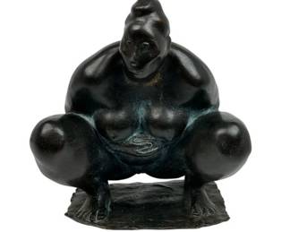 Lot 275: The 1980 Bronze Sculpture "Maternidad en Cuclillas" (Motherhood Squatting) by Francisco Zúñiga