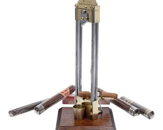 Lot 24: "Off With Their Heads" (Or Just the Cigar Tips): Very Rare Original 19th Century Functional French Brass Guillotine Cigar Cutter