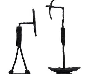 Lot 412: Pair (2) African Handforged Abstract Sculptures