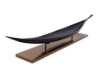 Lot 335: "Lansetti" Kaj Franck 1957 Nuutajarvi Notsjo "Black Leaf" Mounted on Brass Base