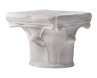 Lot 254: Michael Taylor Carved Stone Classic Capital Column Indoor or Outdoor Table, 1987 Originally $6,000