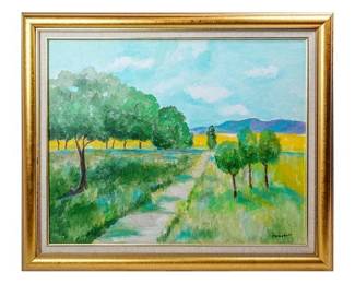 Lot 1: George Campbell Original Oil Landscape Painting Framed
