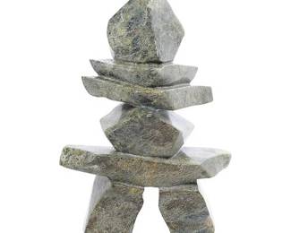 Lot 126: Vintage Soapstone Unique Monolith Inuit One-of-a-Kind Carvings from Canada's Nunavut Territory Soapstone