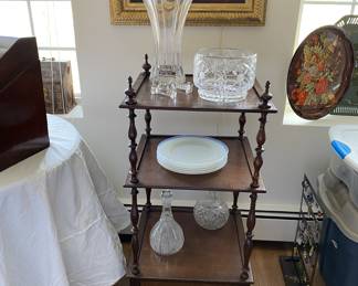 Tall vase tray and jewelry sold.  Stand and the glass ware available. 