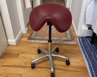 Swedish chair.  Leather saddle stool.
