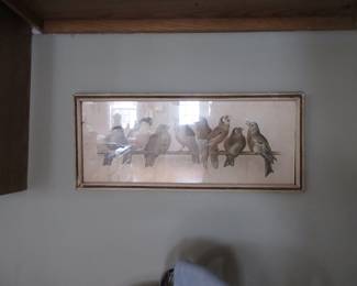 Vintage bird choir print.