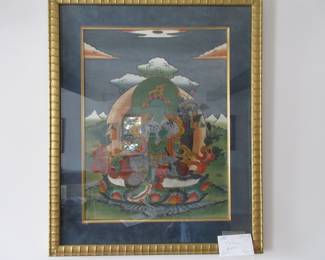 Tibetan painting hard to see, Sorry. Great colors. 