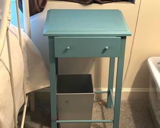 blue small table,