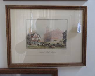 Fanuiel HalL old print. Hand colored?