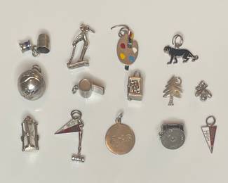 Sterling silver vintage charms 