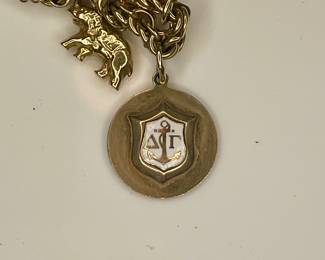 Gold Greek letter charm 