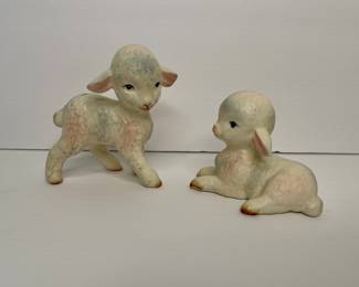 Vintage Lefton lambs 