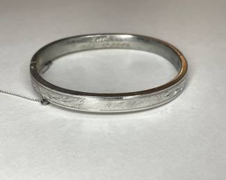 Etched sterling silver bracelet 