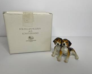 Hutschenreuther Porcelain Beagle Puppies Figurine
