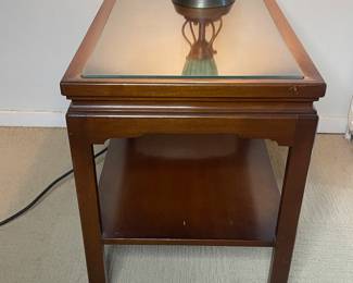 Wood & glass side table (2)