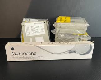 Vintage Apple Microphone & floppy disks