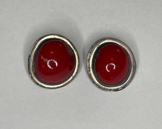 Sterling silver clip on earrings vintage 