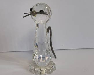 Swarovski crystal cat figurine