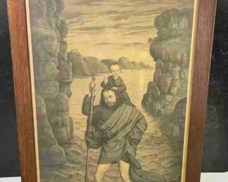Johann Nepomuk Strixner, 1821 Lithography of Saint Christopher and Christ Child