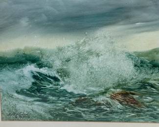 Myke Morton Oil on Board New England Coast Seascape