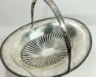 Large English Silver Bride’s Basket c1891