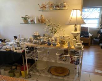 What a great piece this Kitchen cart is- 3 levels with a butcher block top. 