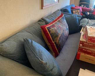 Denim couch & chair - oversized & comfy