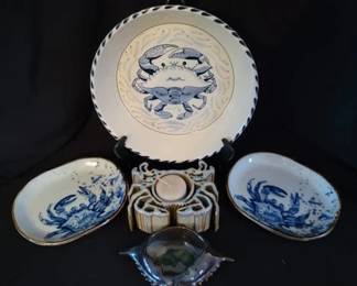 Crab pottery and decor