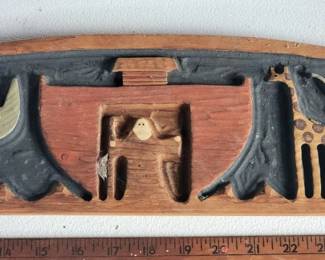 Section of carved wood Noah's Ark scene