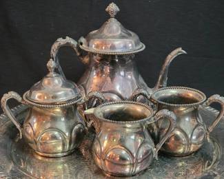Silverplate tea set