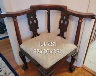 Upholstered vintage corner chair