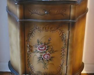 Decorative wall cabinet with single door and drawer