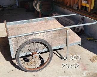 Wood and metal garden cart