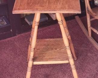 Antique oak lamp table