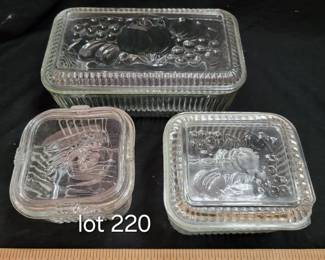 Vintage glass refrigerator jars