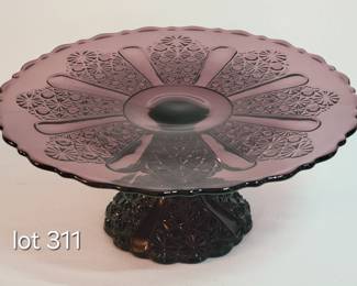 Vintage amethyst cake stand