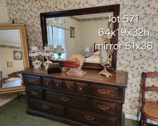 Dresser and attached mirror