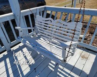 Wood outdoor swing